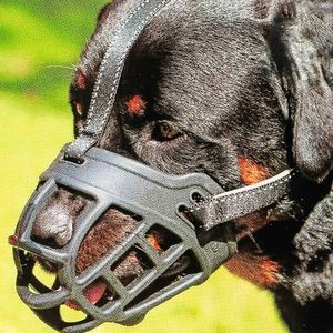 Barkless Soft Basket Silicone Muzzle for Dogs - black, size 5 (Snout 13.5-14.5")